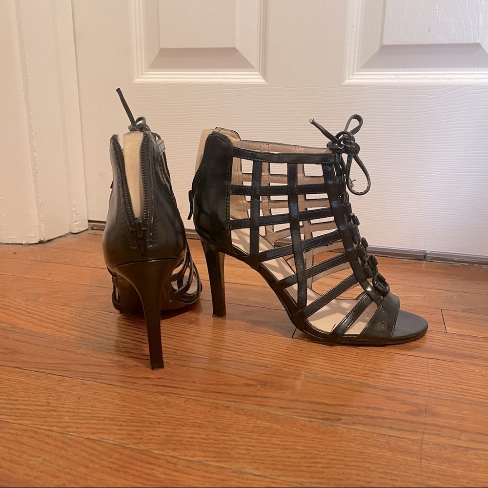 Nine West Caged Black Heels size 7M